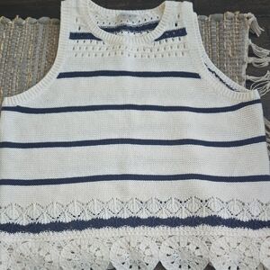 Abercrombie Kids Navy and White Knit Top